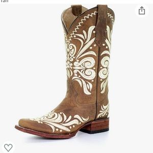 Brown leather westerns boots- womens NWOT